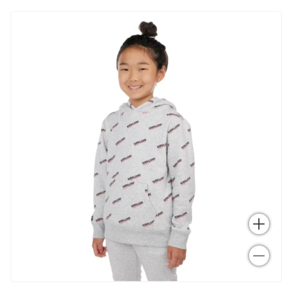 New! Kirkland Signature Youth kids girls boys men women Logo Hoodie Size Medium!